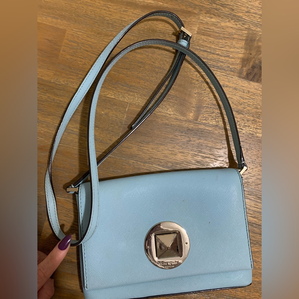 Sky Blue Kate Spade crossbody clutch